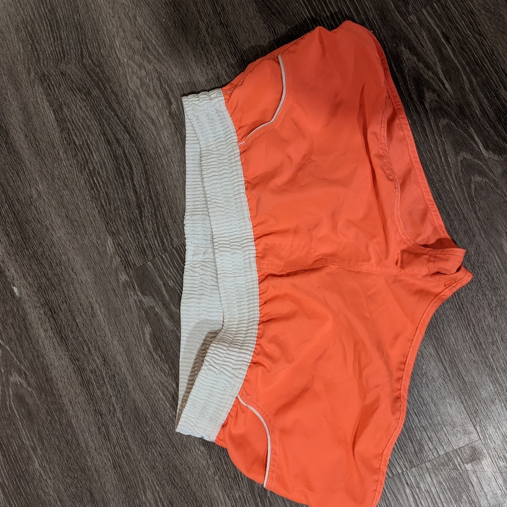 Neon salmon board shorts 90s